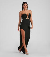 Frankie Formal Crepe Slit Dress