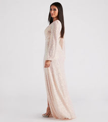 Piper Long Sleeve Sequin Formal Dress