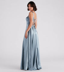Angelica Formal Satin A-Line Gown