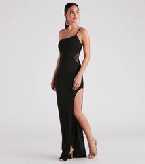 Cher Formal Crepe Lace Long Dress