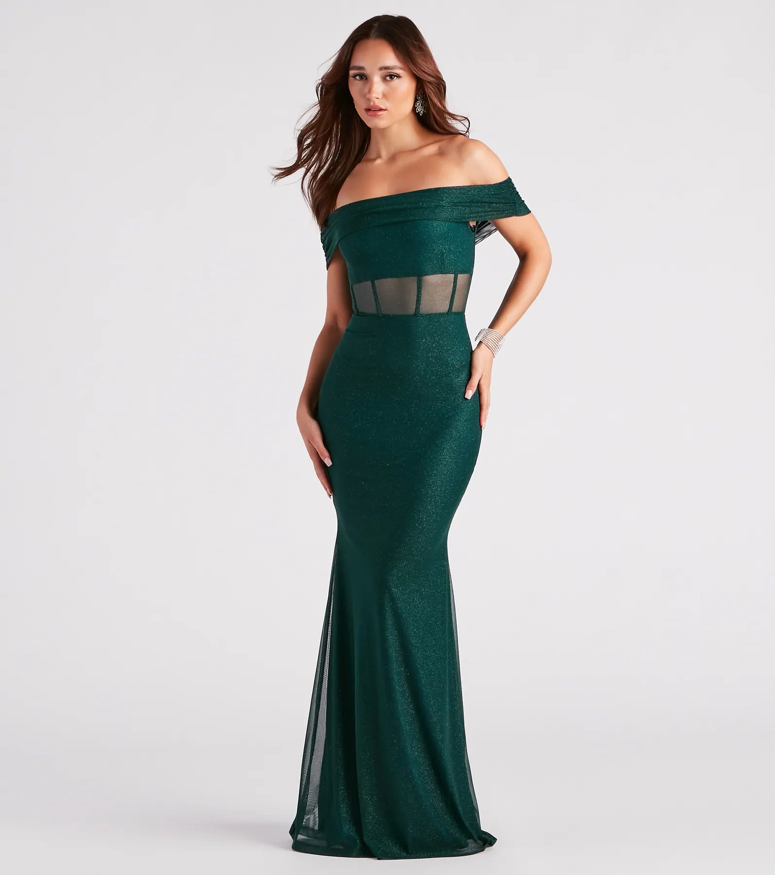 Alice Formal Glitter Off The Shoulder Dress