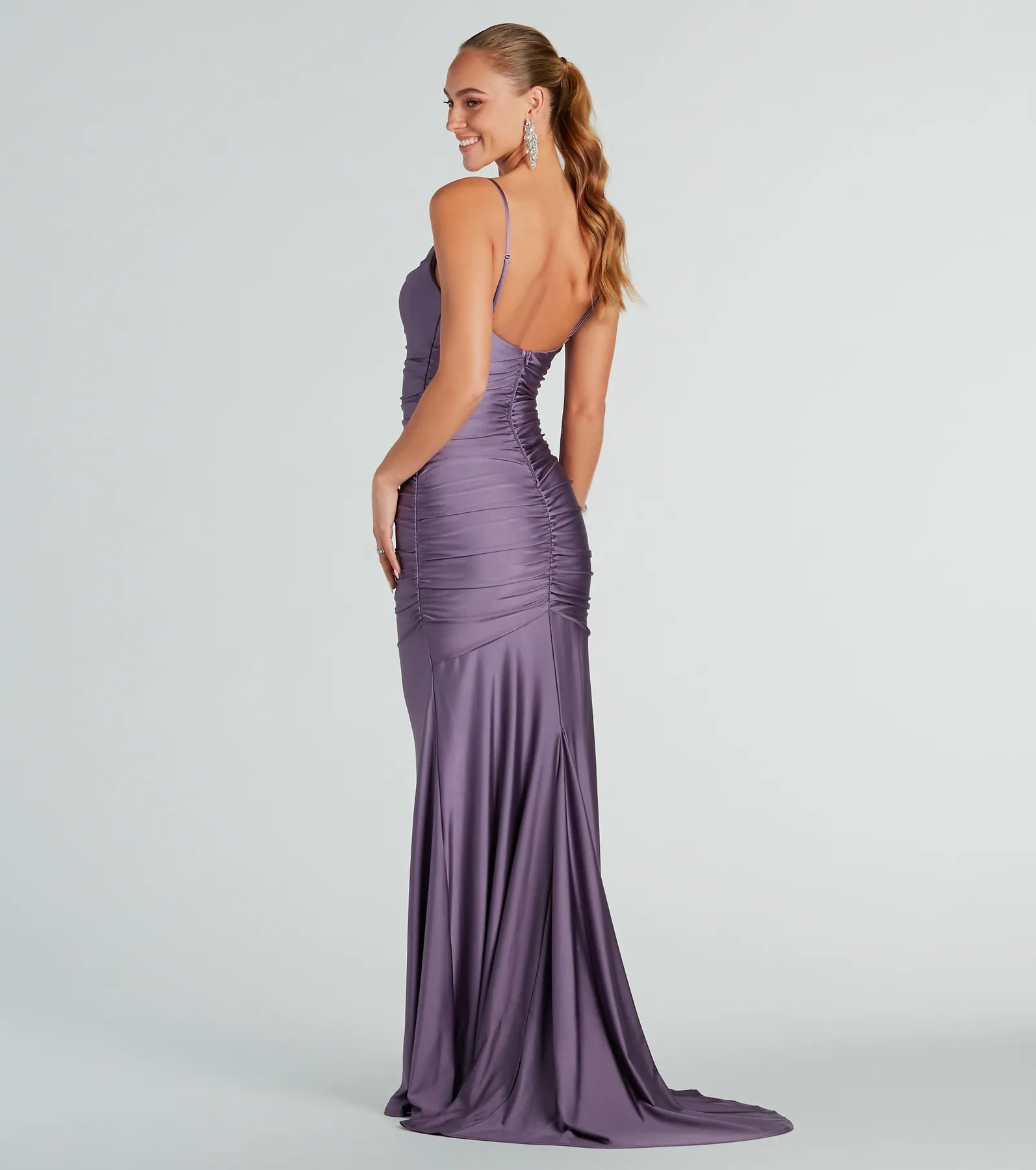 Whitley Formal Ruched Long Mermaid Dress