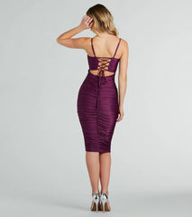 Iconic Silhouette Ruched Bodycon Midi Dress