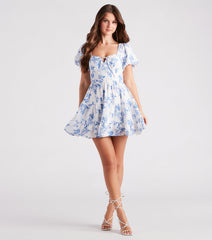 Vineyard Gal Floral Woven Skater Dress