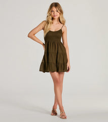 Sunny Days Off Scoop Neck Smocked Skater Dress