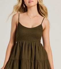 Sunny Days Off Scoop Neck Smocked Skater Dress
