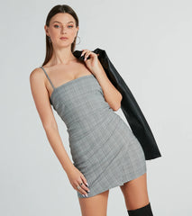 Classic In Plaid Pleated Mini Dress