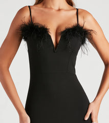 Dreamy Diva Marabou Crepe Dress